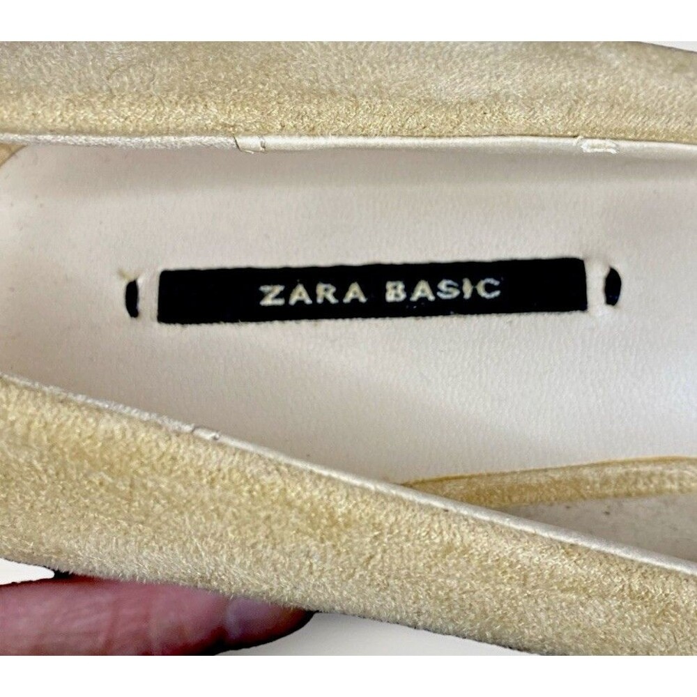 Zara Basic Collection Beige And Black Pointed Toe… - image 5